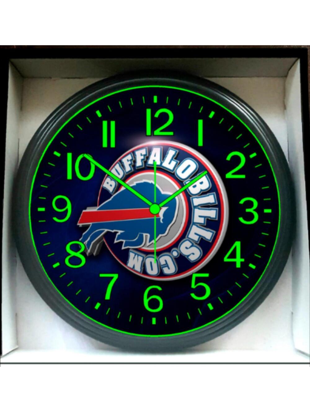 Buffalo Bills NFL Glow In The Dark Wall Clock New!